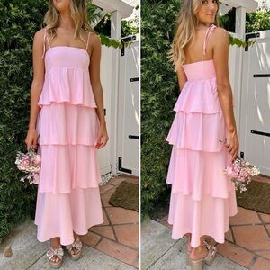 Show Me Your MuMu | Dresses | New Show Me Your Mumu Meet Cute Tiered Layer  Cupcake Dress In Light Pink Taffeta | Poshmark
